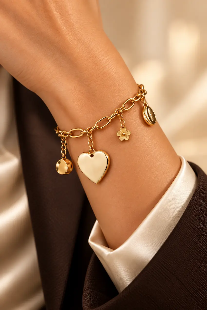Bracelets en acier inoxydable doré pour femme